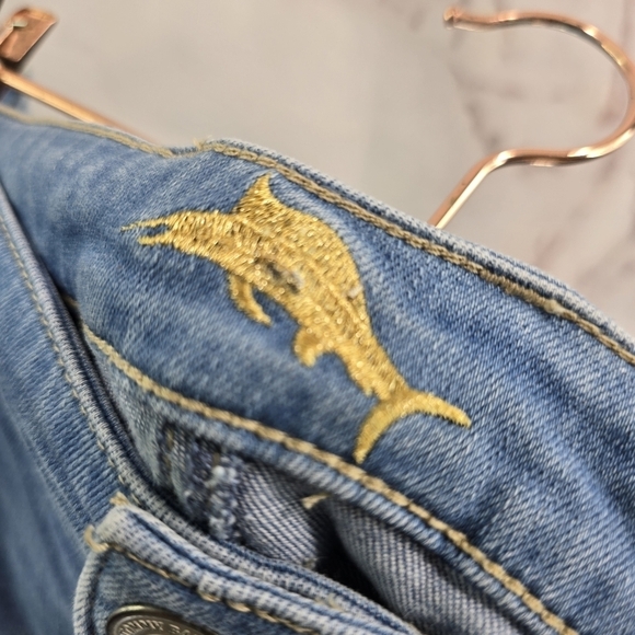 Tommy Bahama Jeans Women 32x29 High Rise Floral Painted Tema Indigo Kayo Blossom - Picture 3 of 14